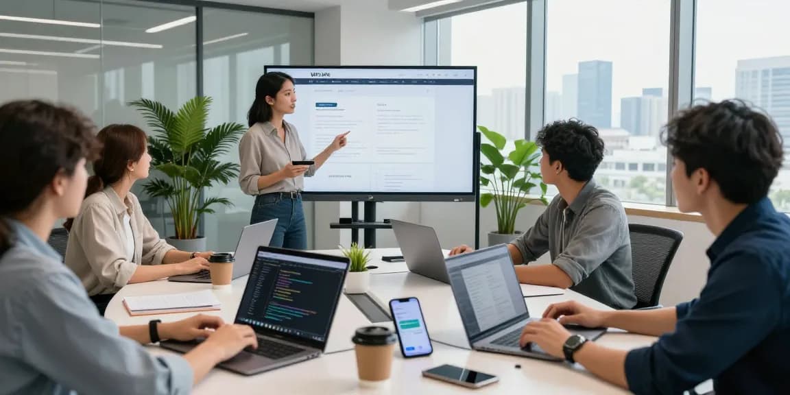 Collaborative team showcasing WPS Official Website technology in a modern workspace