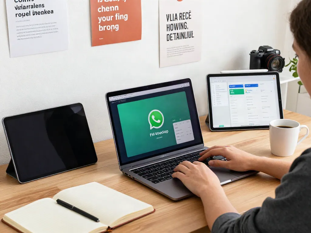 Interactive setup showcasing FM WhatsApp features on multiple devices for enhanced communication.