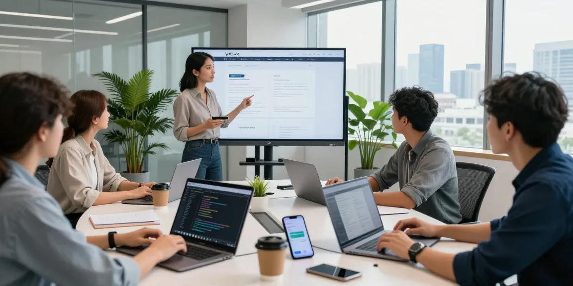 Collaborative team showcasing WPS Official Website technology in a modern workspace